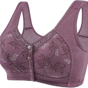 Qixiu Reggiseno Pizzo Fibbia Frontale Senza Bordi Taglie-0