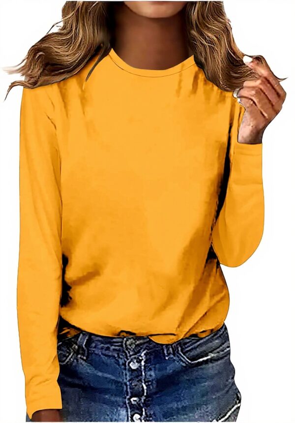 T-shirt Donna Dinglong Maniche Lunghe Scollo Tondo Casual