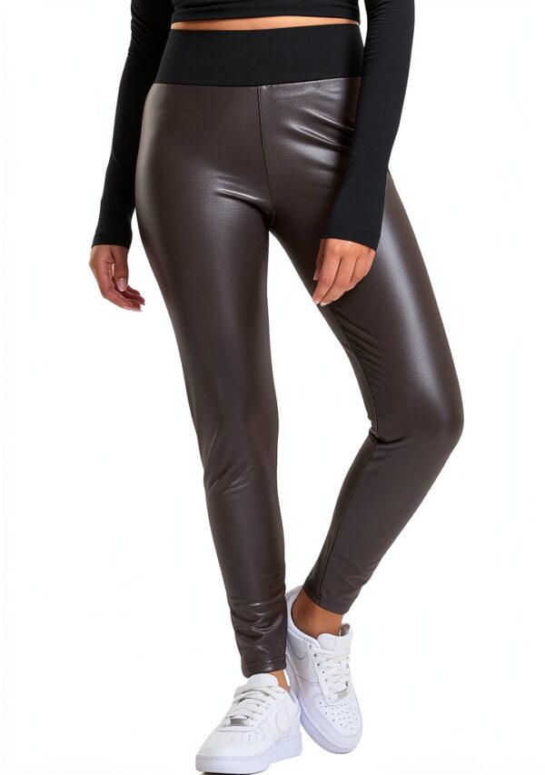 Urban Classics Leggings Donna Finta Pelle Vita Alta Comode